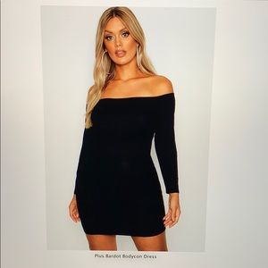 Boohoo Plus Bardot Bodycon Dress